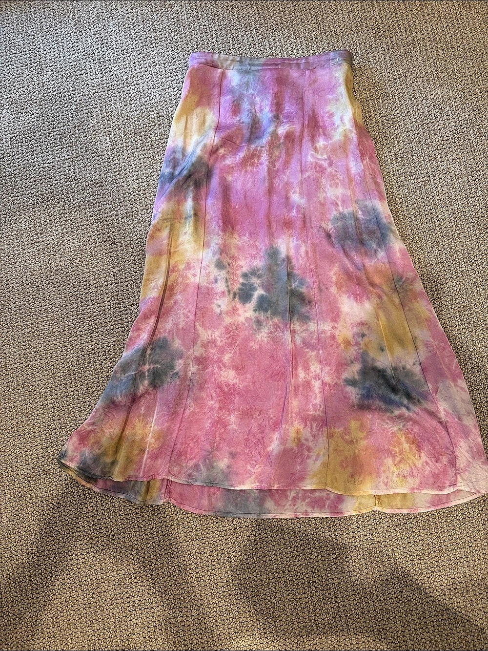 Nanette Lepore Tie-Dye Midi Skirt in Pink & Yellow Size XS
